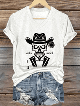Women's VK Print V-Neck T-Shirt